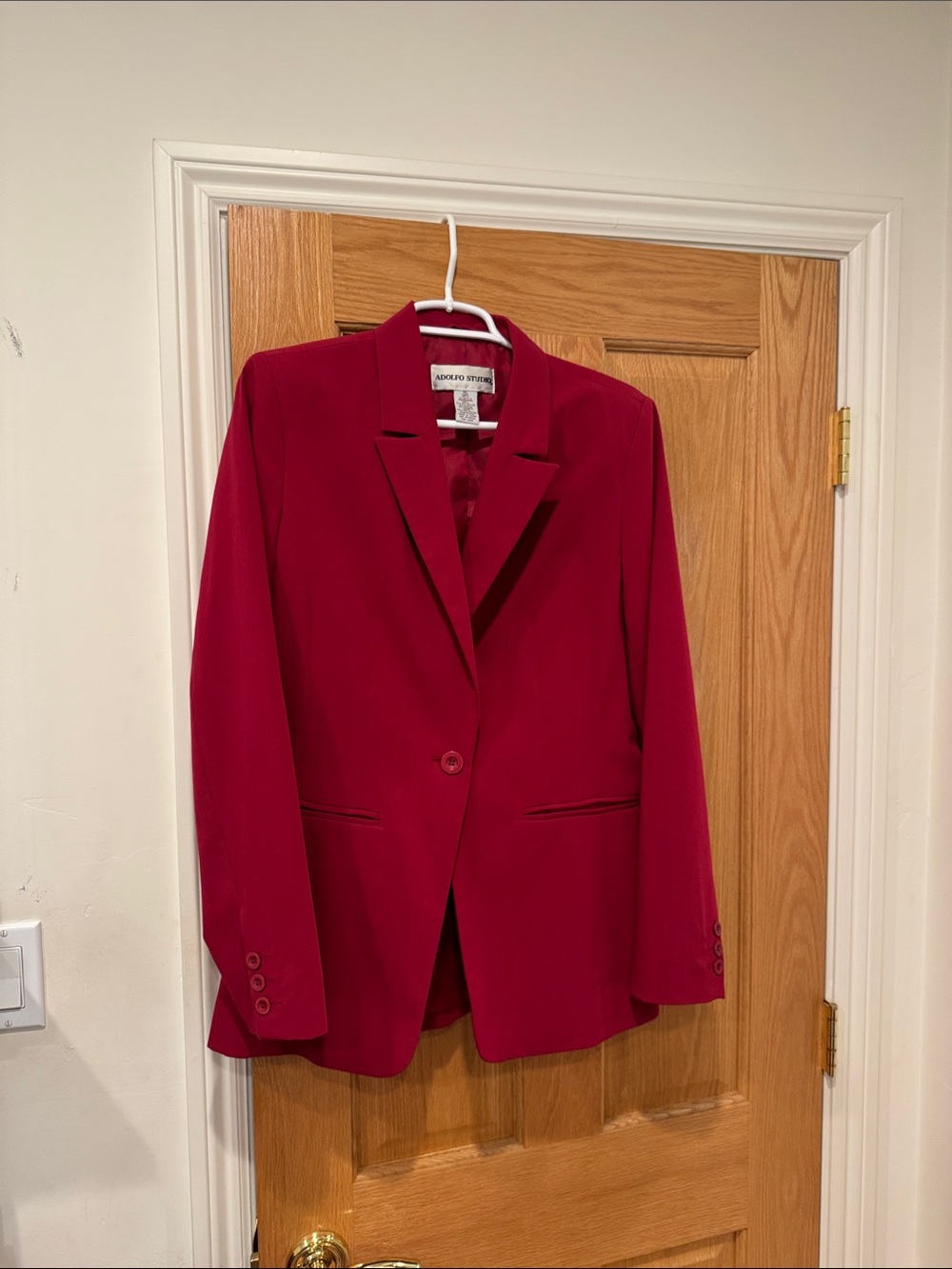 Adolfo Studio Women's Raspberry Single-Button Blazer Jacket